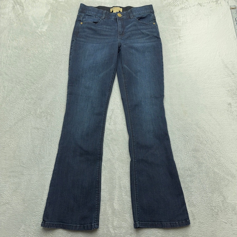 Democracy Jeans Womens 8 Blue Absolution Bootcut Dark Wash Stretch Denim